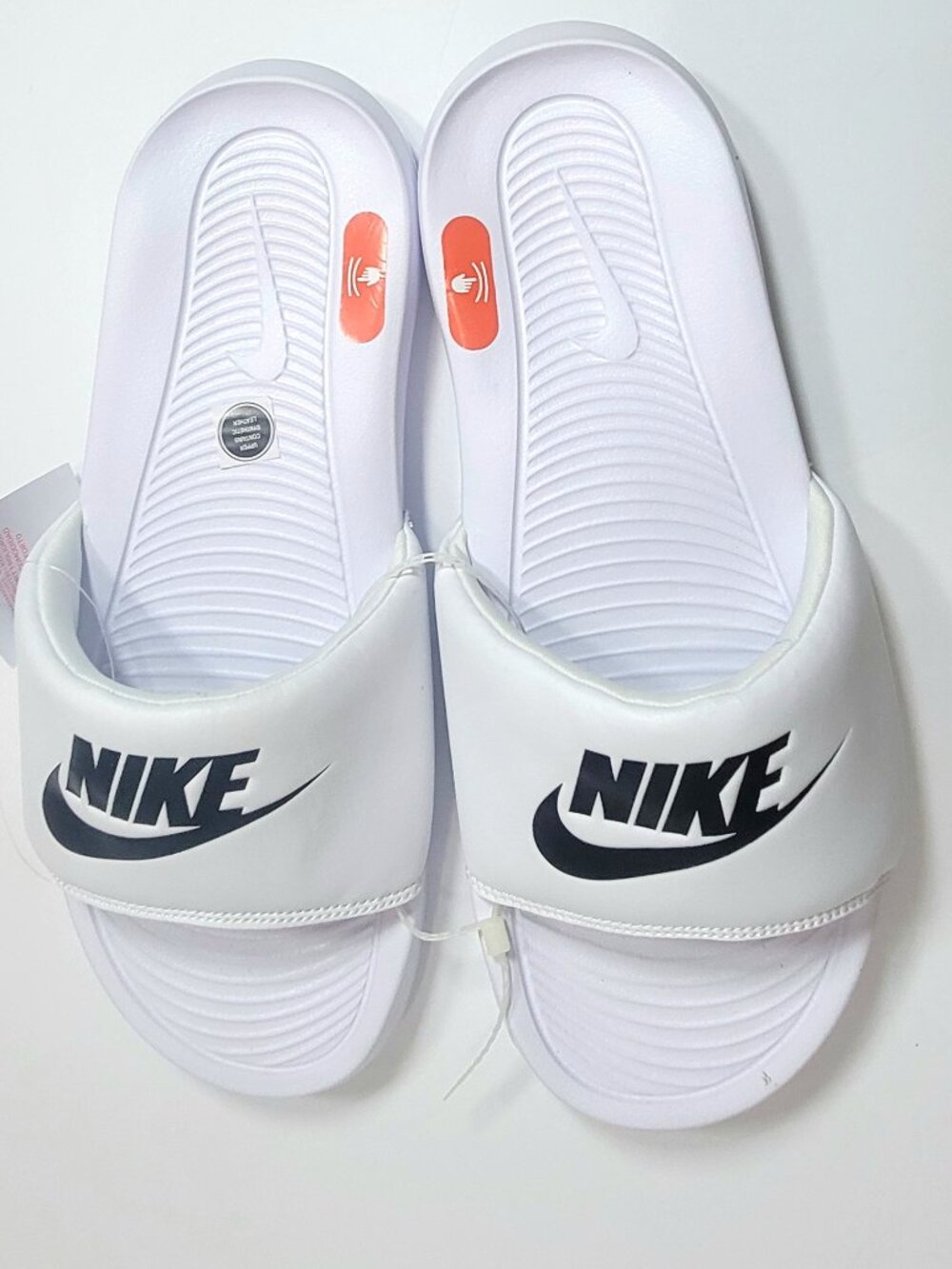 Nike White Slide Sandals Logo Slip On Shoes